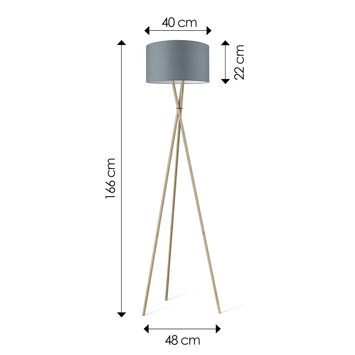 Vloerlamp Bling - Grijs - 166cm