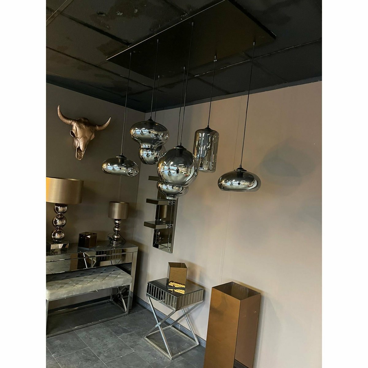 Hanglamp Ava Smoke Glas 7-Licht